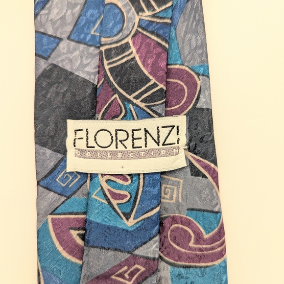 Florenzi Collection Men's Stylish Geometric Tie - Picture 3 of 3